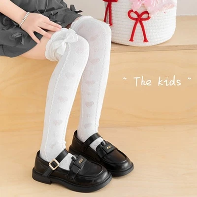 Pair Bowknot Knee Socks Children Cotton Knee Socks for Girls for Photography - Image 1 of 4