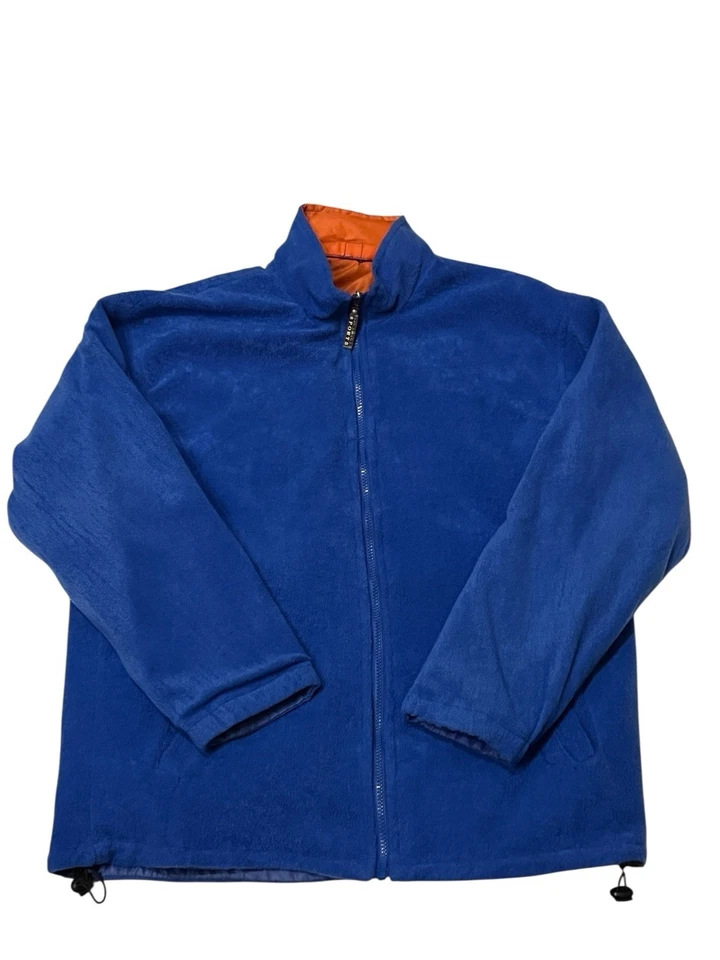 VTG Blue & Orange Men's XL Reversible Windbreaker/Fleece Jacket Full Zip - Image 2 of 4