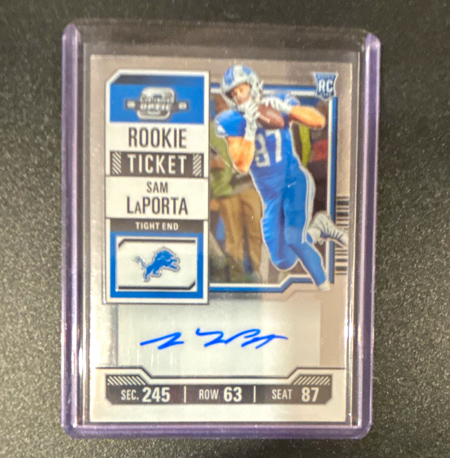2023 Panini Contenders Optic Sam LaPorta Lions Rookie Ticket RPS Auto #131