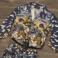 SPA Womens 2 Piece Hawaiian Set Size Small Beaded Coastal Core Beachy Preppy