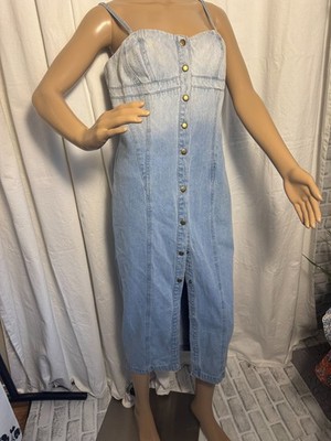 Forever 21 jeans  maxi front buttons dress size m