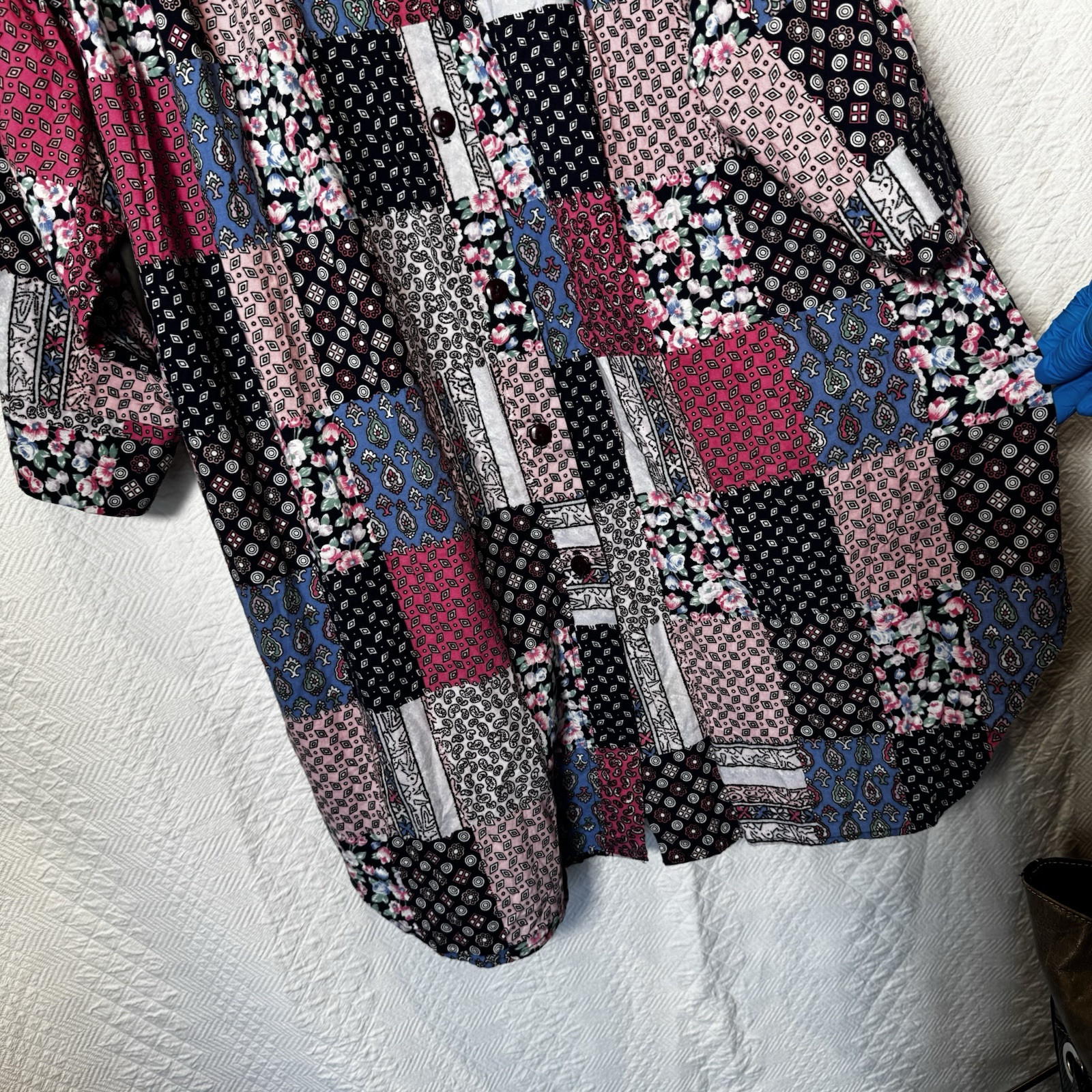 a personal touch vintage patchwork button up 1X - image 4