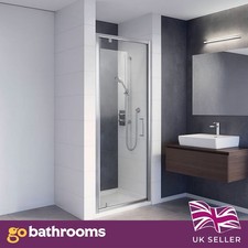 900mm Pivot Shower Door 8mm Easy Clean Glass Brass Handle & Hinges Shower Screen