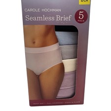 Carole Hochman Seamless Brief 5-Pack Women's Underwear Nylon Spandex Blue/Lave
