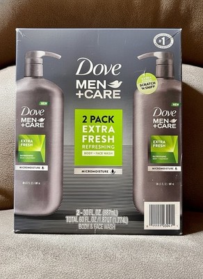 Dove Men+Care Extra Fresh Body & Face Wash Hydrating 2 Pack 2 x 30 fl oz
