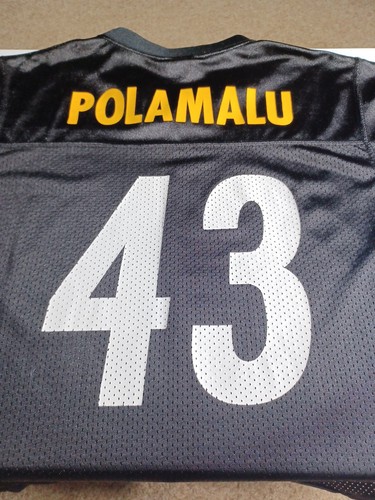 Pittsburgh Steelers Reebok Jersey #43 Troy Polamalu Youth Medium 10-12 NFL VTG