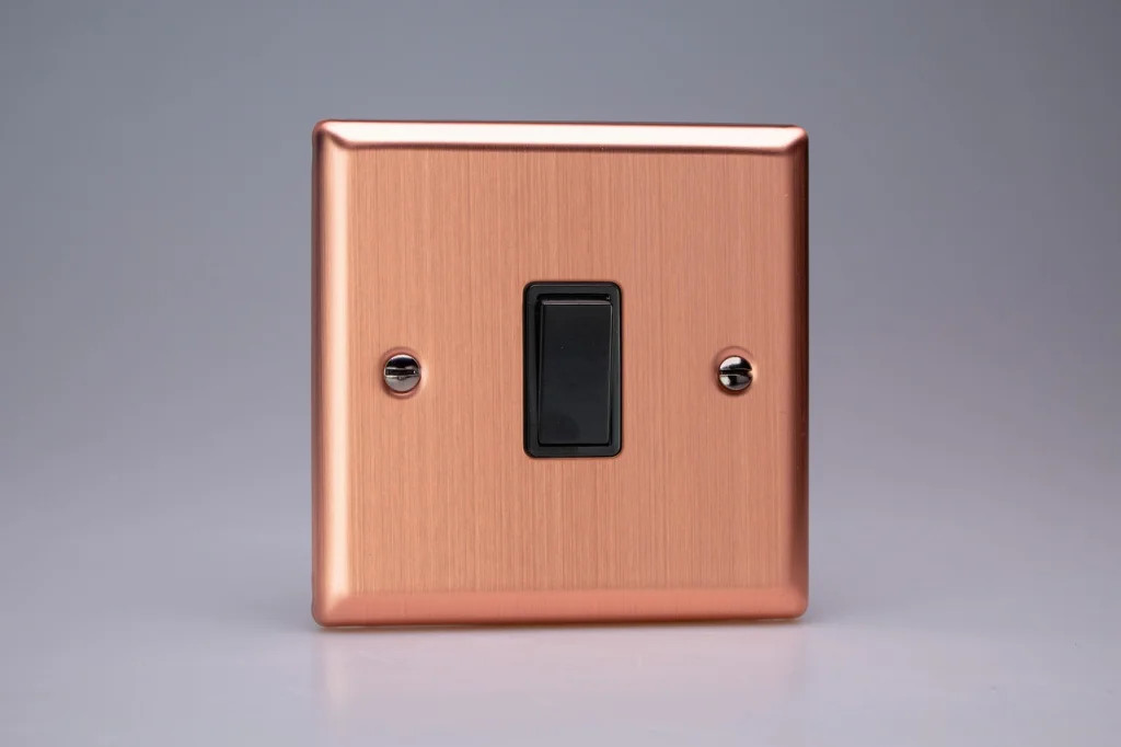 Switch Copper 20A Urban Brushed + Black Insert Varilight XY20B.BC