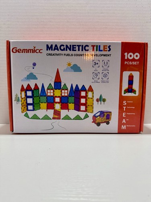 #ad Magnetic Tiles Gemmicc – 100 Piece STEAM Building Set for Kids Ages 3 $32.24