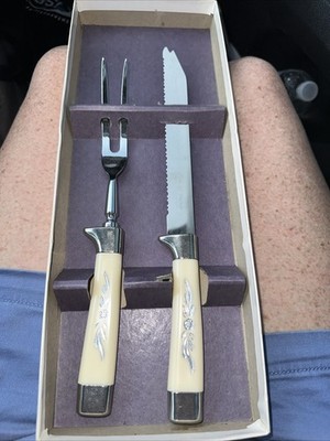 VTG Emdeko  Sheffield Cutlery Set Stainless Steel Blade Carving Knife and Fork