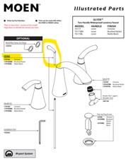 Moen 179786 Lift Rod for GLYDE Two-Handle Widespread Lavatory Faucet Chrome