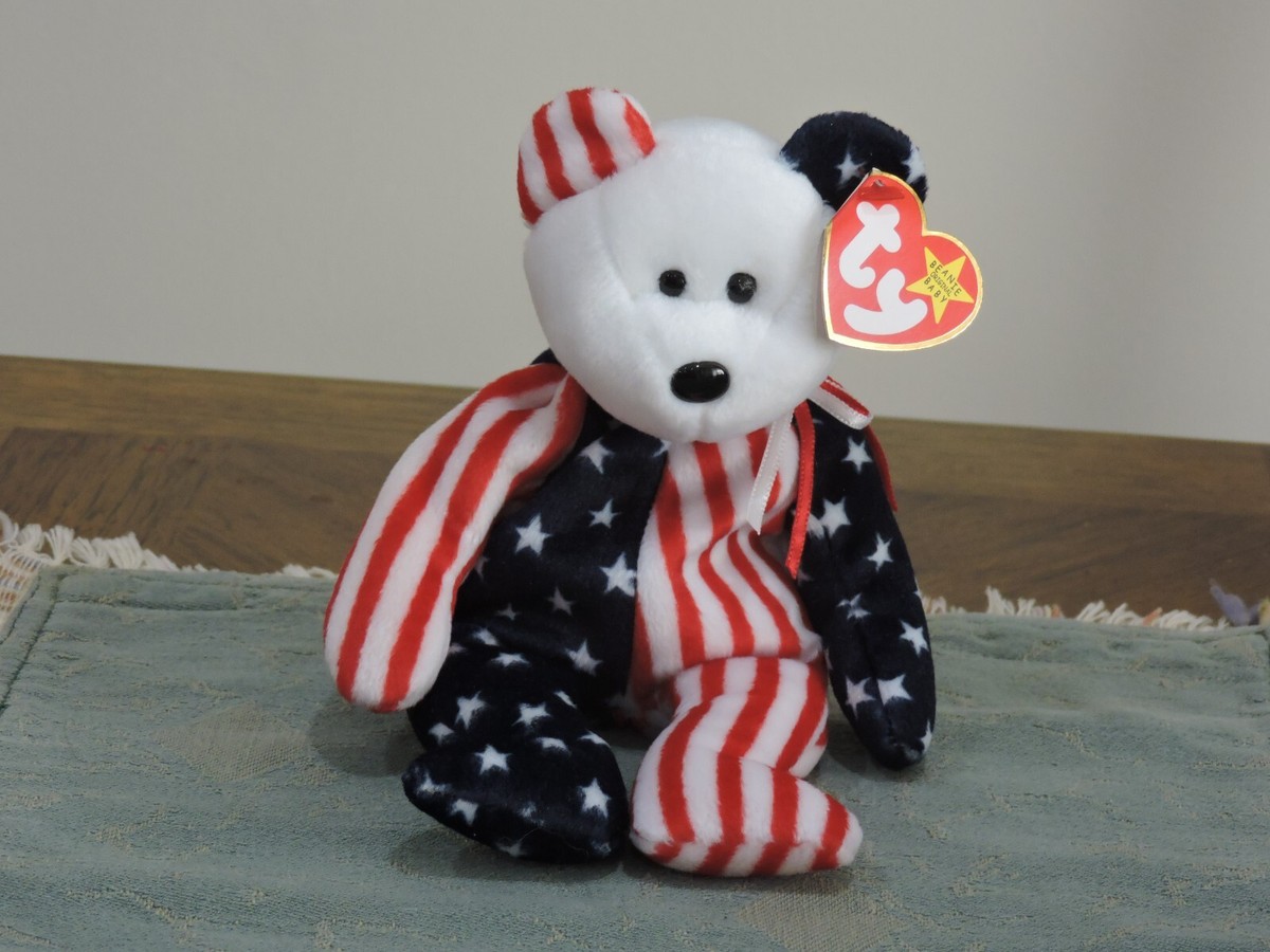 1999 Ty Beanie Baby Spangle the Bear with a white face. | eBay display picture 1