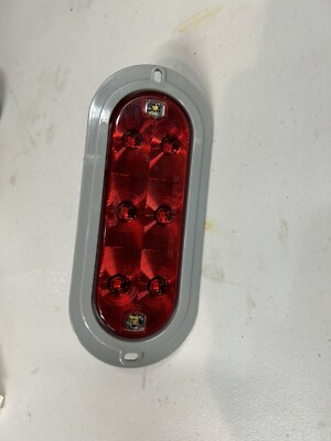 Trucklite 60553R, Trl-60553R 60 Series Red,clear Oval,fit N Forget 4pin,stop,
