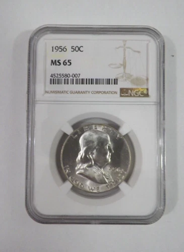 1956 Franklin Half Dollar NGC MS65 Graded