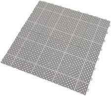 11x Kunststofffliesen Terrassenfliesen Bodenfliesen 30 x 30 cm hellgrau (207172)