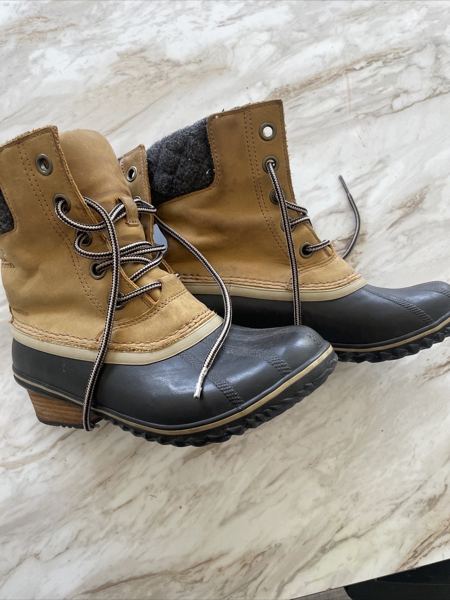 Sorel Slimpack II Winter Duck Boots Tan Waterproof NL2348  display picture 1