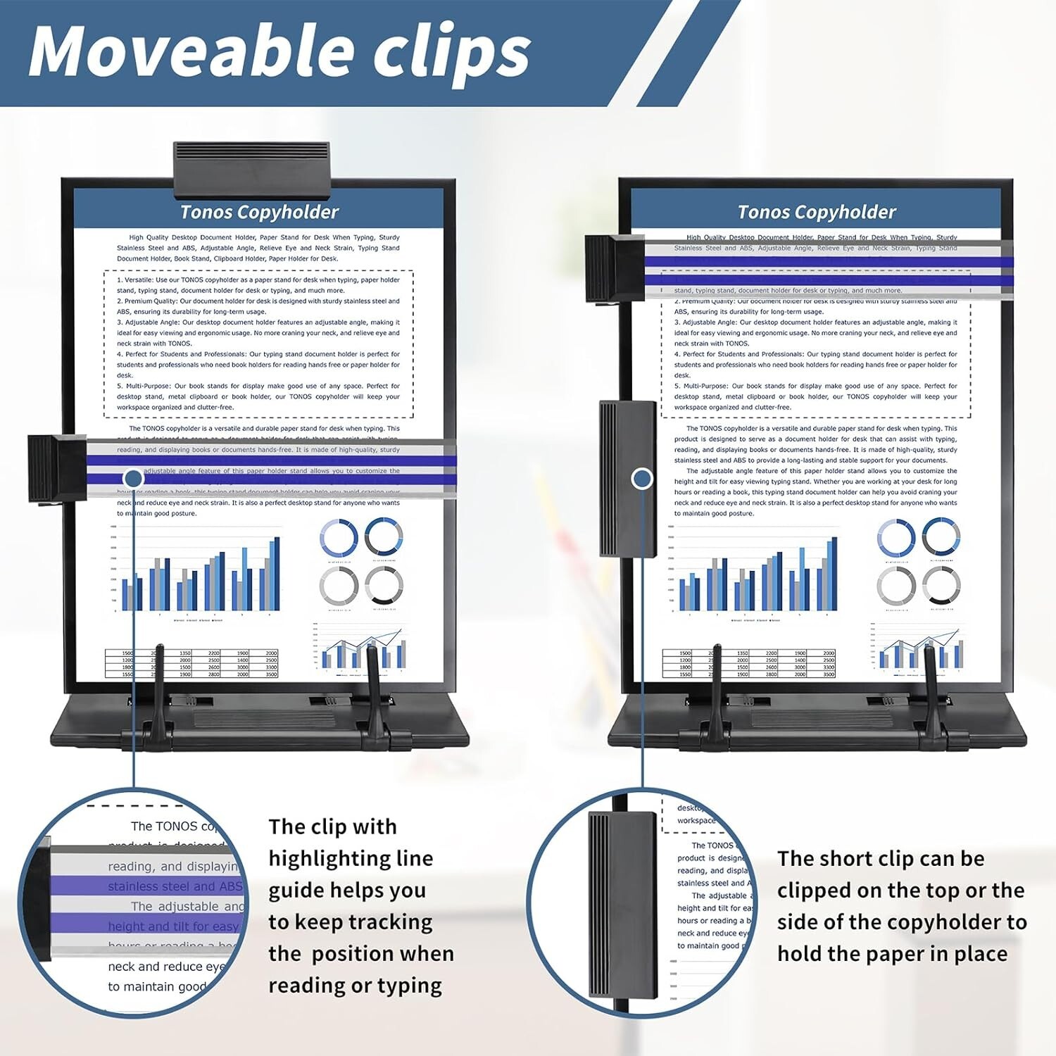Adjustable Book Holder High Quality Metal Desktop Document Holder ...