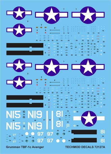 Grumman TBF-1C Avenger - 1944 - 72127 - decals - Zdjęcie 2 z 2