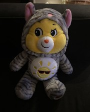 NEW Care Bears 12  Funshine Bear Kitty Cat Hoodie Friends Collector Yellow Plush