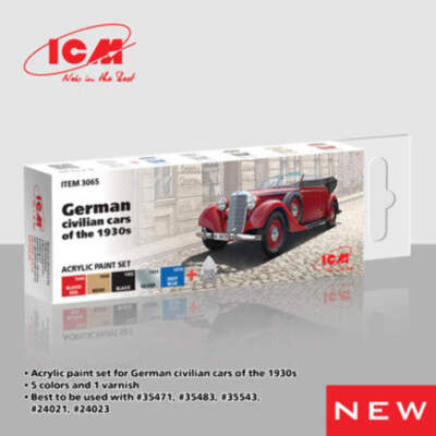 ICM Models Acrylic Paint Set for German Civilian Cars of the 1930s