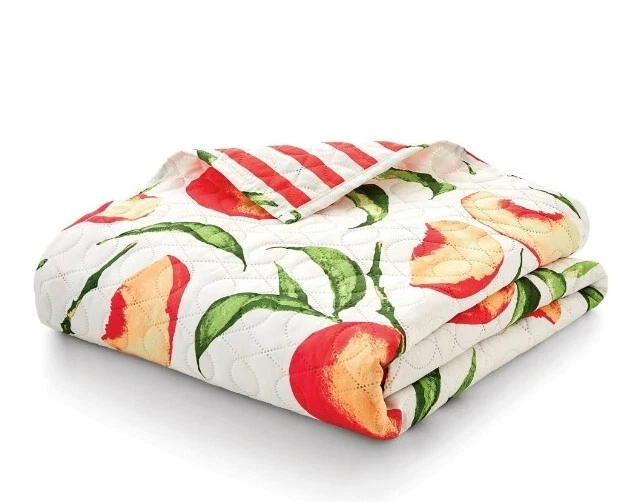 Twin - Mainstays Peaches Reversible Quilt Blanket Set w/ Tote, 3 Pieces - Imagem 2 de 4
