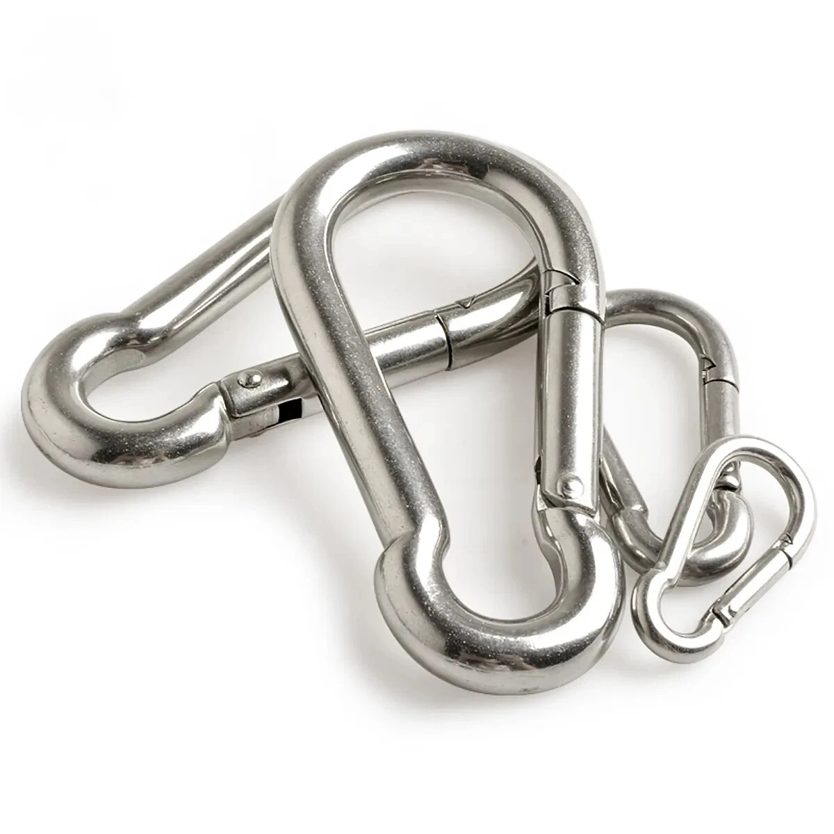 Small & Large GALVANISED CARABINER CLIPS, Snap Hooks HEAVY DUTY Key Chain  Rings