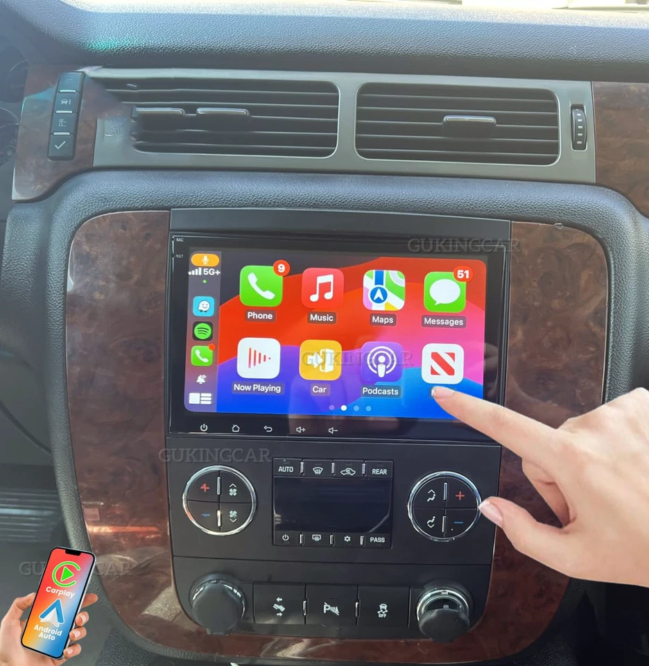 For Chevrolet 2007-2014 Suburban Tahoe 8" Android13 Car Carplay Stereo Radio GPS Foto 4 de 4