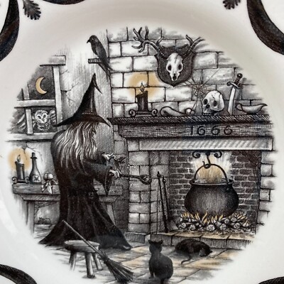 Royal Stafford England Halloween Haunted Wicked Witch Salad Plates