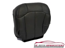 99-02 Compatible with Chevy 1500-3500 Driver Bottom Leather Seat Cover Dk Gray