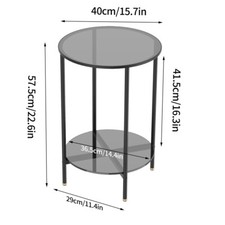 Round Side End Table with Metal Legs Coffee Living Room Night Stand Furniture