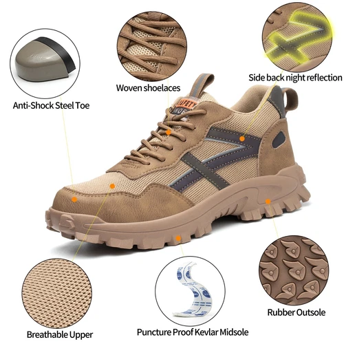 【Heavy Duty】Mens Work Boots Safety Shoes Steel Toe Cap Sneakers Lightweight - Imagen 20 de 41