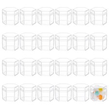 24pcs Hexagon Shaped Plastic box with Cap for Wedding Party Storage
