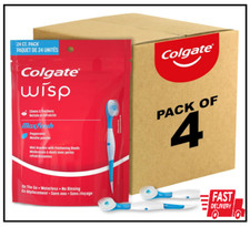 4-Pack Colgate Max Fresh Wisp Disposable Travel Toothbrushes, Peppermint - 24ct