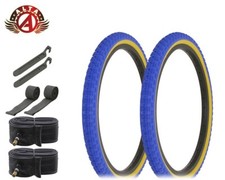 Alta PERFORMANCE BICYCLE 20" X 1.75" BMX TIRES BLUE/GUM COMP III TREAD 8PC SET.
