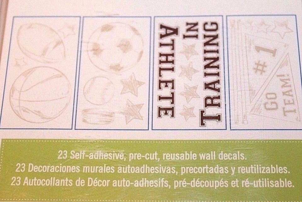 Calcomanías de pared RoomMates pelar y pegar deportes atleta en entrenamiento 23 quilates Foto 2 de 2