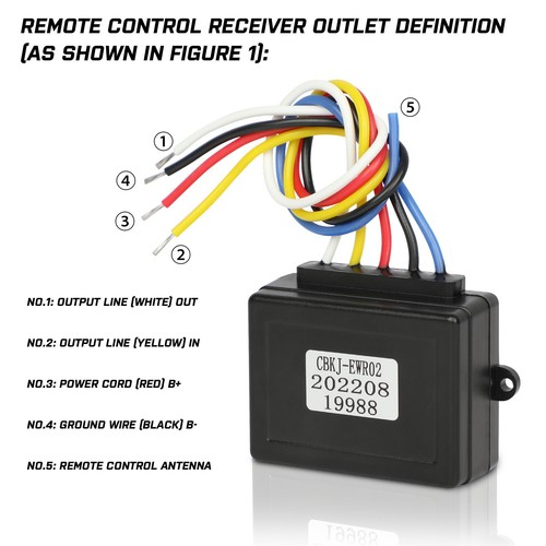 X-BULL Wireless Winch Remote Control Handset Easy To Install 150ft 12 Volt Black - Picture 5 of 7