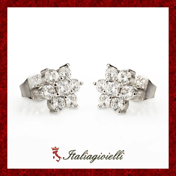 Orecchini Lunghi con Zirconi in Argento 925 rodiato. PD2314066R