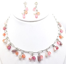 Mixed Beaded 20 in. Fashion Necklace Pierced Earrings Set... 753