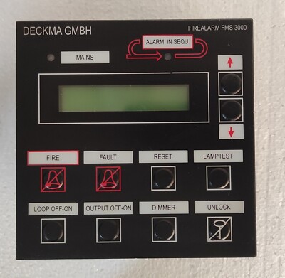DECKMA FMS 3000 HT01-E6 GMBH FIRE ALARM MAIN PANEL 