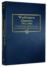 Whitman Coin Album 9122 Washington Quarters 1932-1990 PDS Mint Book  25 cent