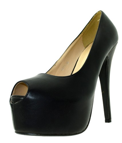 Scarpe donna sandali neri tacco alto a spillo plateau decoltè estive nere  0271 | eBay