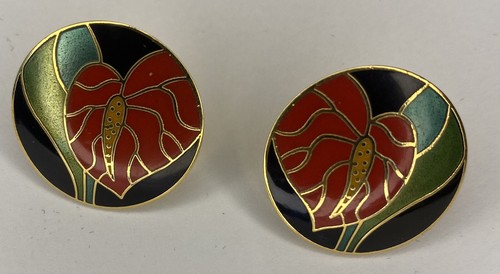 VTG Laurel Burch Anthurium Earrings