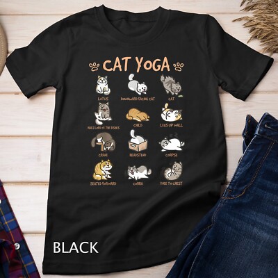 Cat Yoga Poses Cats Practicing Mindfulness Meditation Kitten Unisex T-shirt