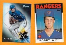 Bobby Witt Jr 2021 Bowman ROOKIE #BSP-31 Kansas City Royals NMMT & 1986 Witt Sr