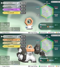 Shiny Meltan & Melmetal Bundle 0AV 6IV Pokemon Let's Go Pikachu Eevee LGPE