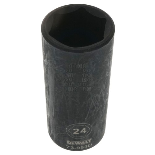 DeWALT DWMT73953OSP 24mm Black Deep Impact Socket, 1/2" Drive, 73-953D, 6-Point - Picture 13 of 13