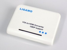 LIGAWO 6518803 VGA/Audio Signal zu HDMI Konverter 1080p mit Netzteil, BULK, OK