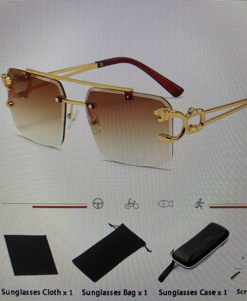 Exquisite & Fashionable Refined Leopard Women\'s Gold/Brown Sunglasses Set Leopard Sunglasses Brand - Fashionable & UV400 Protection main image 4