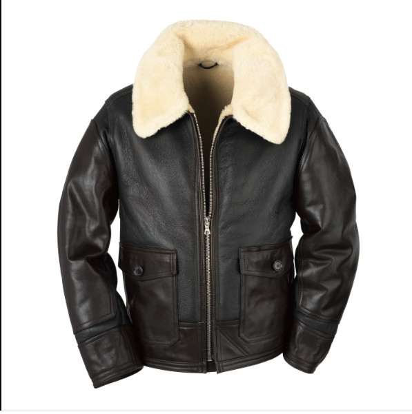 B3 RAF Black Mens Bomber Flying Aviator Fur Irvin Real Shearling Leather Jacket