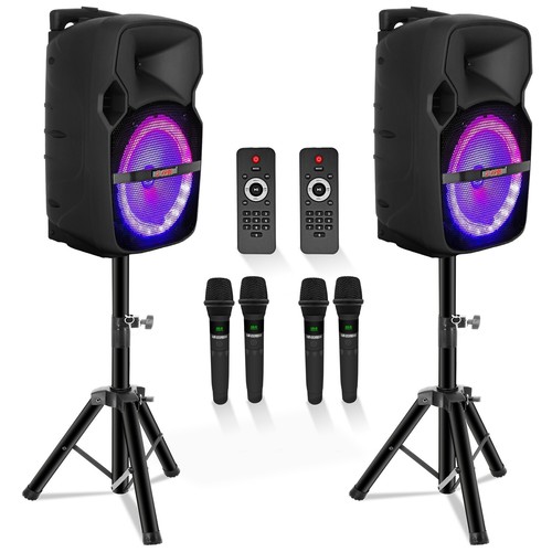 5Core Portable Bluetooth Party Speaker 400W 10" Subwoofer w DJ Lights & Mic - Picture 14 of 25