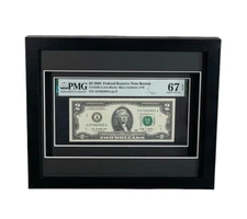 BLACK SHADOW BOX/FRAME FOR PMG GRADED CURRENCY WITH UV PROTECTION!